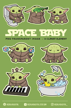 Baby Yoda Clip Art Transparent Png Baby Yoda Cute Alien 