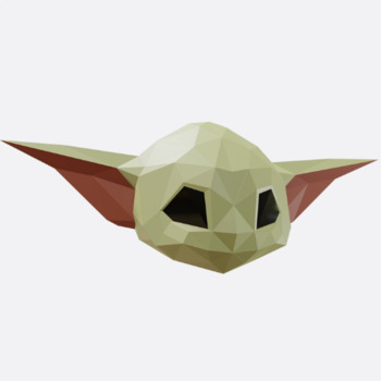 Star Wars Jedi cardboard mask on the wall Yoda 