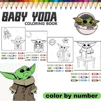 Preview of Baby Yoda Multiplication and Division Facts Color by Number_ Baby Yoda Coloring