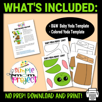 Super Simple Baby Yoda Papercraft Template (FREE Download)