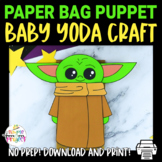 Baby Yoda Paper Bag Puppet Craft Template