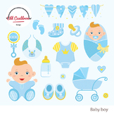 Baby boy clipart, baby clipart, vector graphics CL011