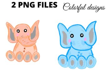 Preview of Baby elephant watercolor png