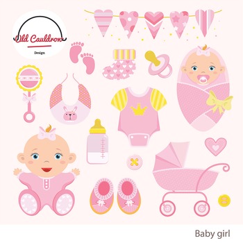 Baby Girl Clipart Commercial Use Baby Clipart Vector Graphics Cl012