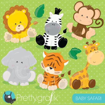 Baby Safari Animals Clipart Worksheets Teaching Resources Tpt