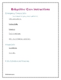 Babysitter Childcare instruction form