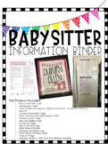 Babysitter Information Binder - Editable!