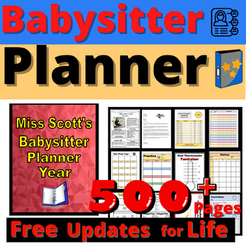 Preview of Babysitting Planner Planning Babysitter Digital Print Editable