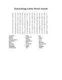 Babysitting Safety Word Search