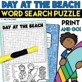 Beach Day Word Search Puzzle Summer Beach & Ocean Word Sea