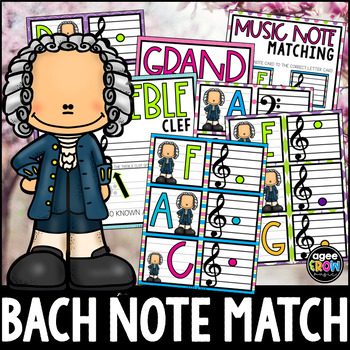 Preview of Bach Music Notes Matching Flashcard Fun!  March, Spring Activities