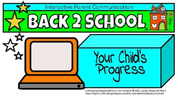 Preview of Back 2 School - "Interactive Parent Log"