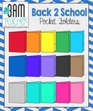Back 2 School Supplies: Pocket Folder Clip Art / Graphics