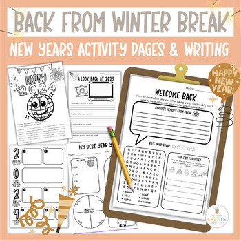 Preview of Back From Winter Break New Years NO PREP Worksheets