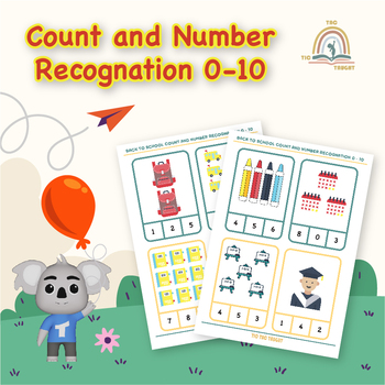 Preview of Back To School Count and Number Recognation 0 - 10
