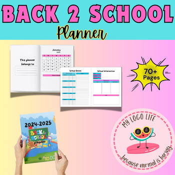 Preview of Back To School 2024-2025 PLANNER (Great for Students/Parents)