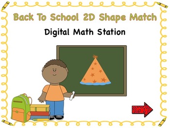 Preview of Back To School 2D Shape Match Up Digital Station