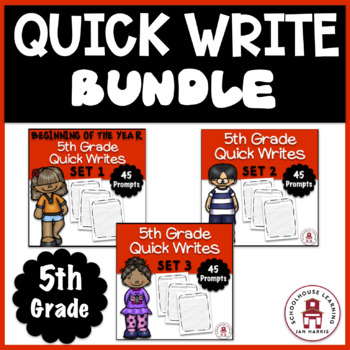 Preview of Back To School 5th Grade Daily Writing Prompts BUNDLE