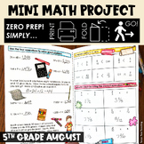 Back To School 5th Grade Mini Math Project August