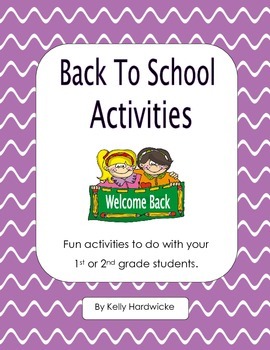 Back To School Activities by Kelly Hardwicke | Teachers Pay Teachers