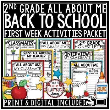 Preview of Back to School Activities First Week of School 2nd Grade All About Me Poster