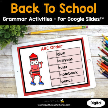 Preview of Back To School Activities | Digital Grammar Activities For Google Slides™