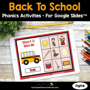 Preview of Back To School Activities | Digital Phonics Activities For Google Slides™