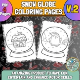 Back To School Activities Easy Snow Globe Coloring Sheets 