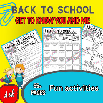 Preview of Back To School Activities | Get To Know You Activities | First week of School