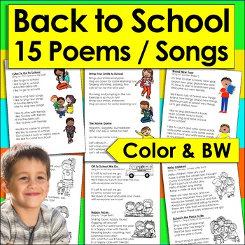 Back To School Poems & Songs For Shared Reading & Fluency