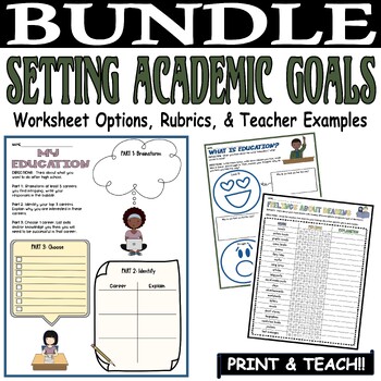 Preview of Back To School Activities Setting Goals Worksheets Middle High School First Day