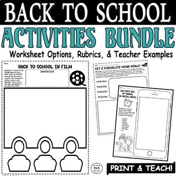 Preview of Back To School Activities BUNDLE Worksheets Middle School High School