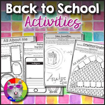Preview of Back To School Activities, Worksheets & Get to Know for Middle School