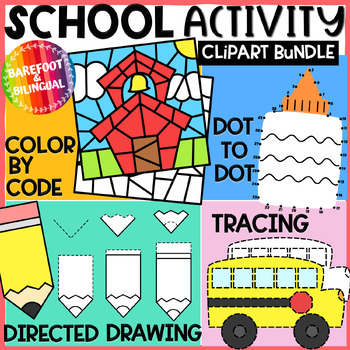 Preview of Back To School Activity Clipart GROWING BUNDLE **LIGHTNING DEAL**