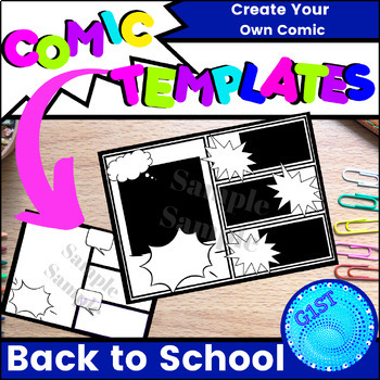 Back To School Activity Comic Strip Templates All About ME by G1ST