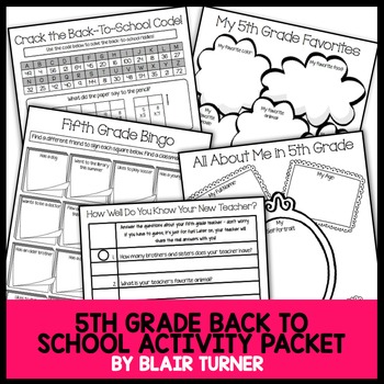 Preview of Back-To-School Activity Packet - 5th Grade