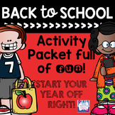 Back To School Activity Packet for Grades 3, 4, or 5