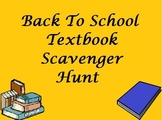 Back To School Activity - Textbook Scavenger Hunt