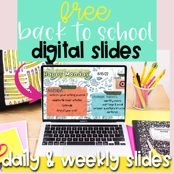 Preview of Back To School Agenda Google Slides Template Daily Agenda Bright Rainbow