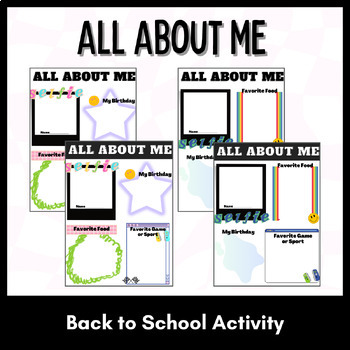 Back To School All About Me by abcswithkindness | TPT