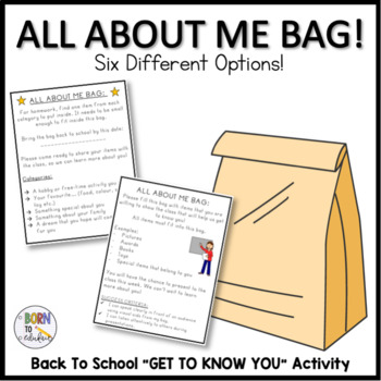 Back To School All About Me Bag - Editable by Born to EduKait | TPT