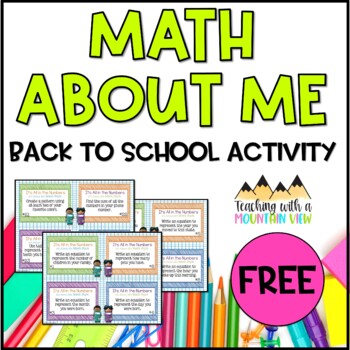 Preview of Back To School All About Me Math Task Cards
