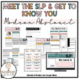 Back To School All About Me and Meet The SLP: Modern Abstract