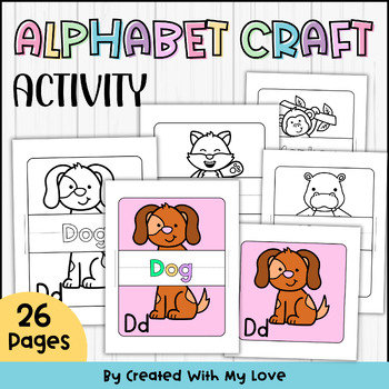 Back To School Alphabet Animals Craft Kindergarten Motor Skills Center ...