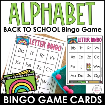 Back To School - Alphabet Letter Bingo Game for Uppercase & Lowercase ...