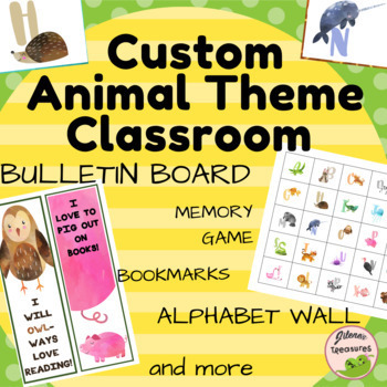 Preview of Back To School Animal Print ABC Wall, Bulletin Board, Classroom Decor + MORE!