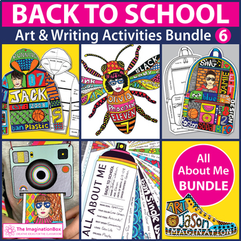Preview of All About Me Art & Writing Activities and Back To School Coloring Pages Bundle 6