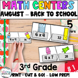 Back To School - August Math Centers for 3rd Grade - Math 