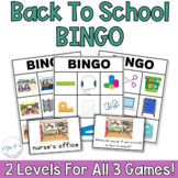 Back To School BINGO Games for Special Education & Speech Therapy