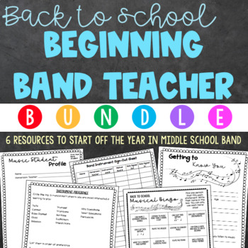 Preview of Back To School BUNDLE for Beginning Band Teachers